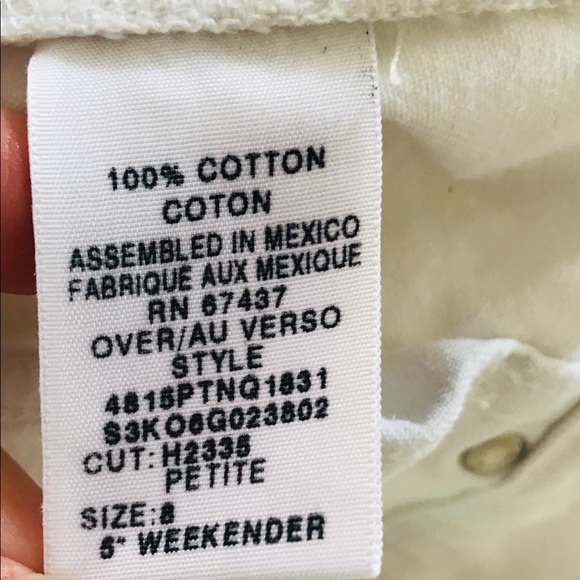 POLO JEANS RALPH LAUREN white Vtg shorts petite 8 - Picture 5 of 5